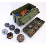 Fishing : a Raccoon Anglers Companion superior 2700 box contains a quantity of flies ,