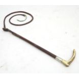 Hunting: An early 20thC hunting whip by Swaine Adeney,