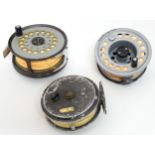 Fly-Fishing : 3 assorted reels to include : Hardy Bros Ltd 'The Viscount 140 ' (3 1/2) ,