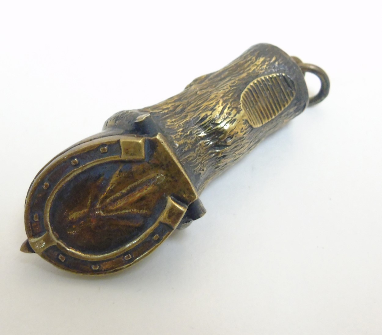 A brass vesta case in the form of a horses lower leg and hoof. - Image 4 of 5
