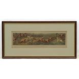 J Sutherland after H Alken Hand coloured Hunting Engraving ' Breaking Cover ' depicting horse ,