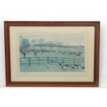 Whaddon Chase Hunting : Cecil Charles Windsor Aldin ( 1870-1935) , Signed coloured print 1925 ,