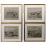 Hunting : Hunt after Samuel Henry Gordon Alken (1810-1894) Set of 4 Aquatint plates with Gum Arabic