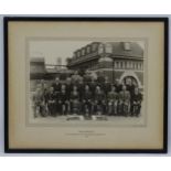 Shooting : A monochrome photograph depicting members of the Georges Brewery Rifle Club ,