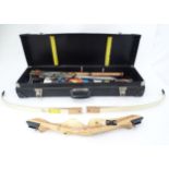 Archery: a cased archery set to include: A Beauchamp 'Hurricane' laminate recurve bow, arrows,