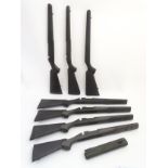 Shooting: an assortment of composite and synthetic rifle stocks by Remington,