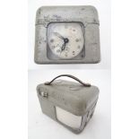 Pigeon Racing : a STB Master Timer Pigeon Racing Clock with aluminium case and leather carry strap.