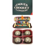 Croquet : Jaques London , a zipped case set comprising of 4 intermediate mallets ,