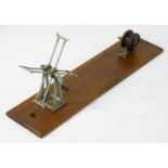 Fly - Fishing : An early Fishing line dryer complete with brass and mahogany 3 1/2” reel ,