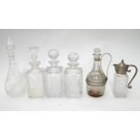 5 decanters,