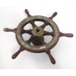 A ships wheel salvaged from MV Alice (sunk off Graves End) CONDITION: Please Note -