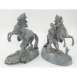 A pair of spelter figures - Marley horseman This lot is being sold for our nominated charity for