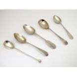 Three 19thC silver teaspoons including one hallmarked Newcastle 1837 maker John Walton and 2
