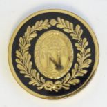 Compact: an Elizabeth Arden, London vintage powder compact of circular form, 2 3/4" diameter.
