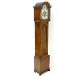 1920s oak three train longcase: an oak cased 8 day,