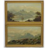 W.S.E. Henry, X-XX, Oil on canvas , a pair, Extensive highland inlet /lake views, Signed lower.