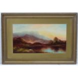 Indistinctly signed, Early XX, Scottish School, Oil on board, Lake in the Highlands.