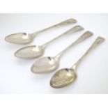 A pair of Old English pattern silver table spoons hallmarked London 1795 maker Peter & Ann Bateman