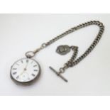 Geo Jefseyman, Northallerton: a fusee key wind pocket watch, hallmarked silver 1835,