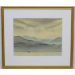 Julia Jones, XX, Welch School, Watercolour, 'Across the Straits (Winter Morning)', Anglesey,