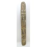 Ethographic Native Tribal Oceanic Tall standing shield from Papua New Guinea,