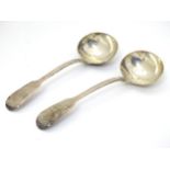 A pair of silver ladles hallmarked London 1869 maker Chawner & Co ( george Adams) 7" long (144g)
