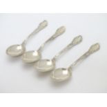 A set of four American sterling silver teaspoons by the Gorham Manufacturing Co.