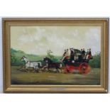 After William Shayer, Oil on canvas, XX, 'Kershaws Stage Coach 1850' (John Kershaw,