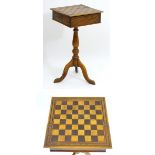 A late 19thC walnut games table,