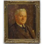 Leonard Frank Skeats (1874-1943), Oil on board, Portrait of the former Mayor of Bath,