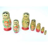 A set of Russian / Matryoshka dolls, comprising 7 graduated wooden dolls.