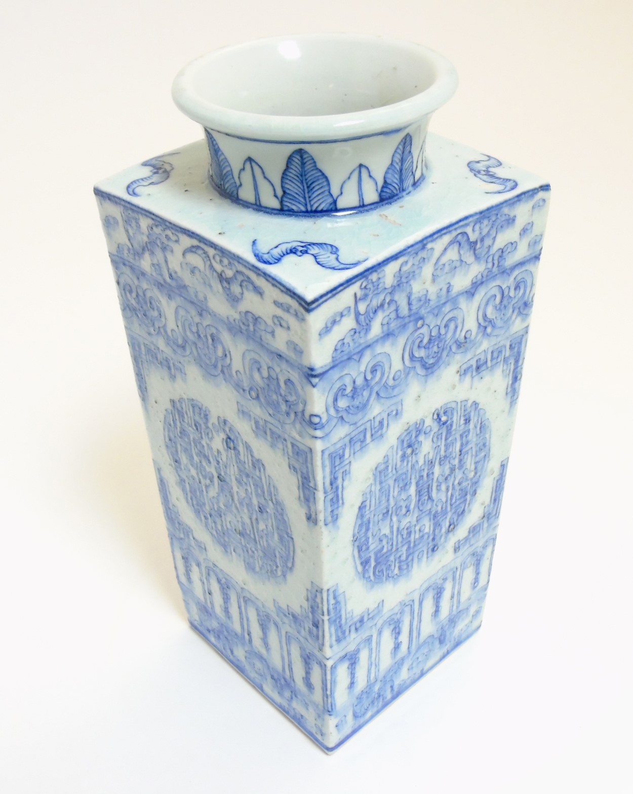 A Chinese blue and white Cong shaped vase, - Image 5 of 6