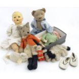 A quantity of assorted teddy bears and dolls to include,