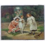 Indistinctly signed ,English School, C 1900, Oil on canvas, Children at play, Signed lower left.