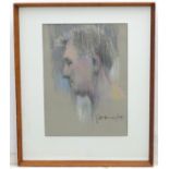 Val Hamer, XX-XXI, Pastel, A man's head looking right, Signed and date '03' lower right.