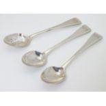 A set of 3 silver egg spoons hallmarked London 1861 maker Chawner & Co London 1861,