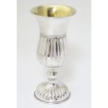 A silver Kuddish goblet / cup with gilded interior 5 3/4" high (90g) CONDITION: