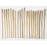 Walking Sticks: approximately 15 Malacca walking stick shafts for restoration / construction ,