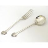A silver Art Nouveau christening spoon and fork hallmarked Sheffield 1910 maker Joseph Rodgers &