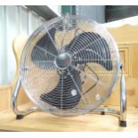 A floor standing chromed fan CONDITION: Please Note - we do not make reference to