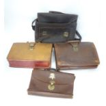 4 vintage leather briefcases (4) CONDITION: Please Note - we do not make reference