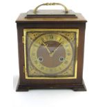Smiths Enfield Bracket Clock : a mid 20 th C walnut cased 8 day pendulum clock striking on a coiled