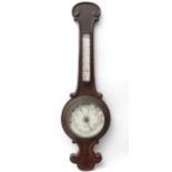 'Field & Son, Aylesbury' Rosewood Barometer : a 2 glass wheel / Banjo wall barometer ,