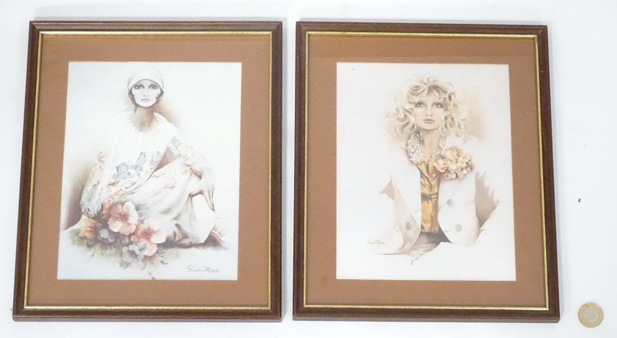 A pair of Art Deco ladies prints,