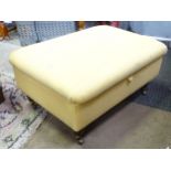 A large pouffe / upholstered footstool with storage space CONDITION: Please Note -