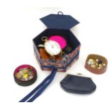 An assortment of costume jewellery, coins etc.