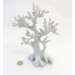 An Andrea by Sadek white cherry tree with birds porcelain sculpture,