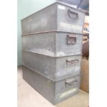 4 metal stacking crates (4) CONDITION: Please Note - we do not make reference to