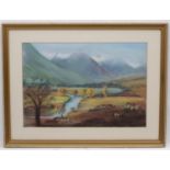 Joan Douglas Davidson, XX, Pastel, River in the Highlands, Signed lower right.