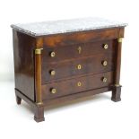 An early / mid 19thC French Empire mahogany commode,